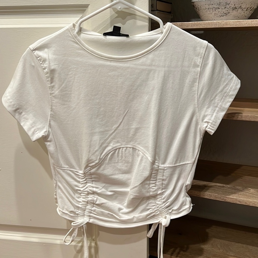 Misguided white corset crop top